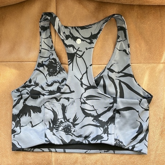 SzM Z by Zella long line studio bra. Black/ steel blue grey. EUC - Picture 2 of 4